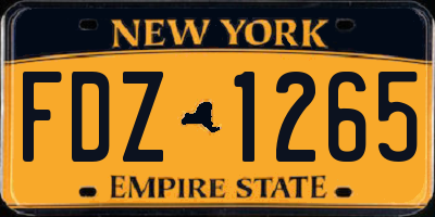 NY license plate FDZ1265