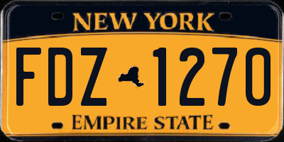 NY license plate FDZ1270