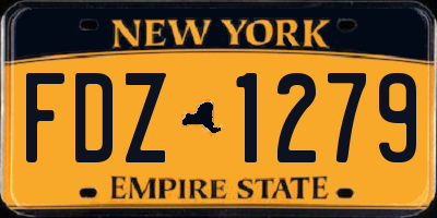 NY license plate FDZ1279