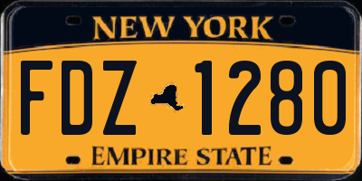 NY license plate FDZ1280