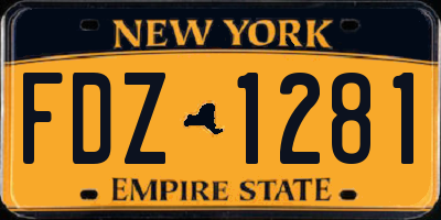 NY license plate FDZ1281