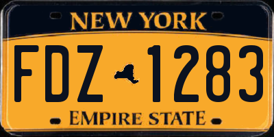 NY license plate FDZ1283
