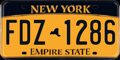 NY license plate FDZ1286