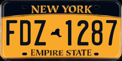 NY license plate FDZ1287