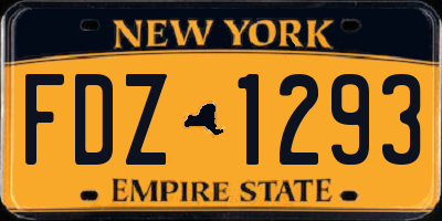 NY license plate FDZ1293