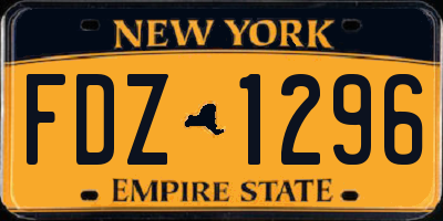 NY license plate FDZ1296