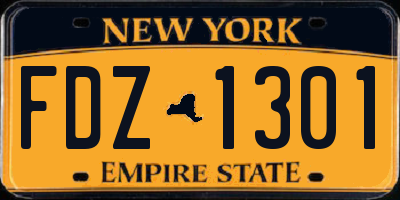 NY license plate FDZ1301