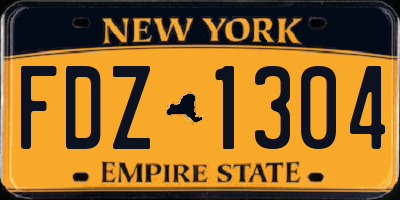 NY license plate FDZ1304