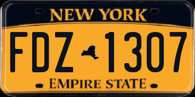 NY license plate FDZ1307
