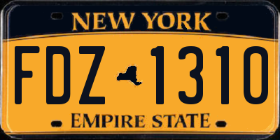 NY license plate FDZ1310