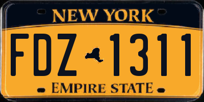 NY license plate FDZ1311
