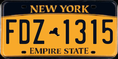 NY license plate FDZ1315