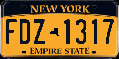 NY license plate FDZ1317
