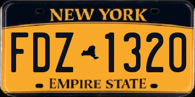NY license plate FDZ1320