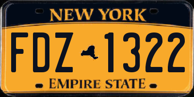 NY license plate FDZ1322