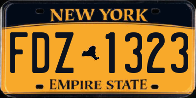 NY license plate FDZ1323