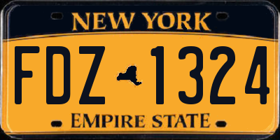NY license plate FDZ1324