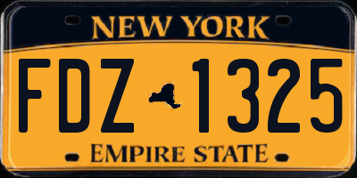 NY license plate FDZ1325
