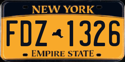 NY license plate FDZ1326