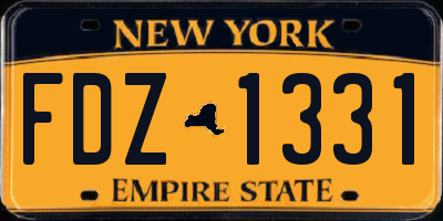NY license plate FDZ1331