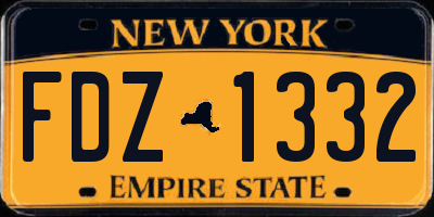 NY license plate FDZ1332