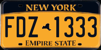 NY license plate FDZ1333