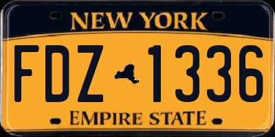 NY license plate FDZ1336