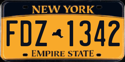 NY license plate FDZ1342