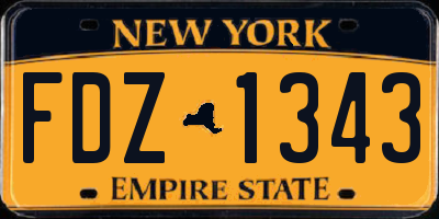 NY license plate FDZ1343