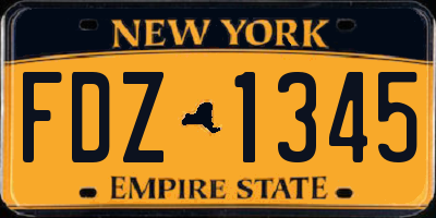NY license plate FDZ1345