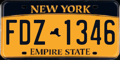NY license plate FDZ1346