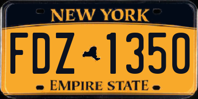 NY license plate FDZ1350