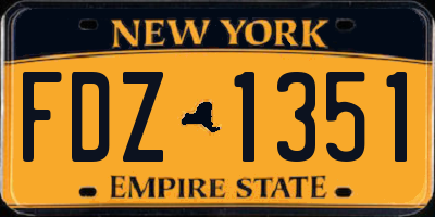 NY license plate FDZ1351