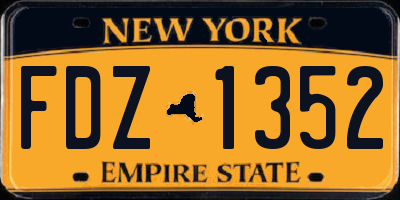 NY license plate FDZ1352