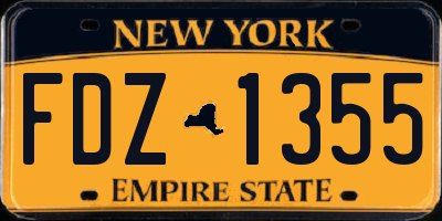 NY license plate FDZ1355