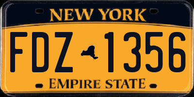 NY license plate FDZ1356