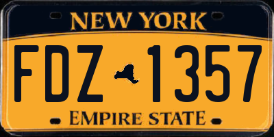 NY license plate FDZ1357