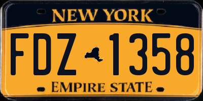 NY license plate FDZ1358