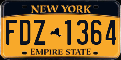 NY license plate FDZ1364