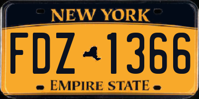 NY license plate FDZ1366