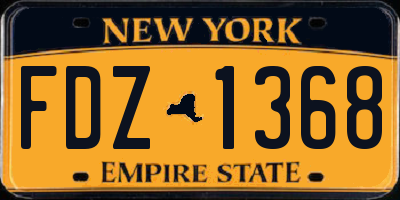 NY license plate FDZ1368