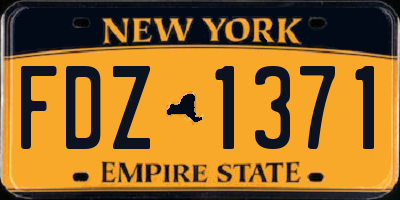 NY license plate FDZ1371