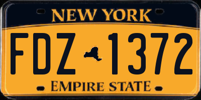 NY license plate FDZ1372