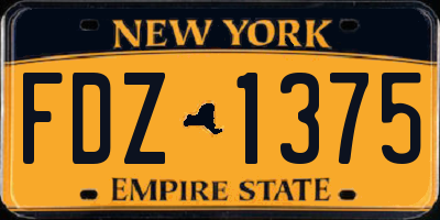 NY license plate FDZ1375