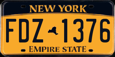 NY license plate FDZ1376