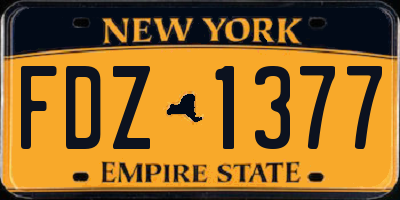 NY license plate FDZ1377