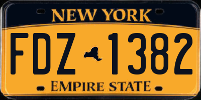 NY license plate FDZ1382
