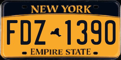 NY license plate FDZ1390