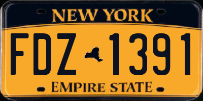 NY license plate FDZ1391