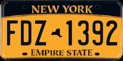 NY license plate FDZ1392